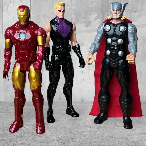 Marvel Avengers Action Figures Set Of 3: Thor Hawkeye & Ironman 2013 Hasbro SA C - Picture 7 of 7
